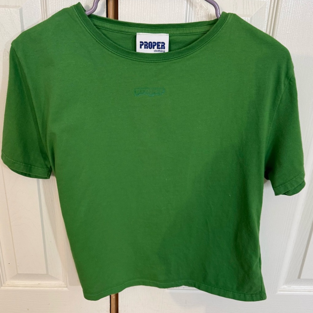 Proper Clothing Green Logo Tee Size XL Streetwear Minimalist
